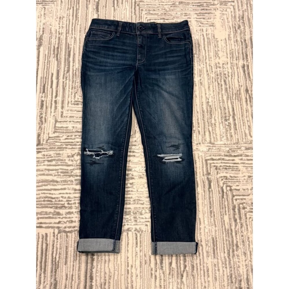 NEW White House Black Market women's size 4 Skimmer dark blue denim jeans
